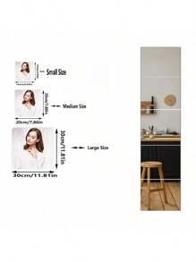 5pcs Shatterproof Mirror Wall Stickers, Large Full-Body Wall Mirror Suitable For Doors, Bedrooms, Home Gyms, Bathrooms, Vanities (Comes With Double-Sided Tape) Back To School