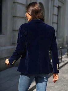 Elegant Velvet Blazer For Women, Fashionable & Charming Professional Office Lady Velvet Jacket