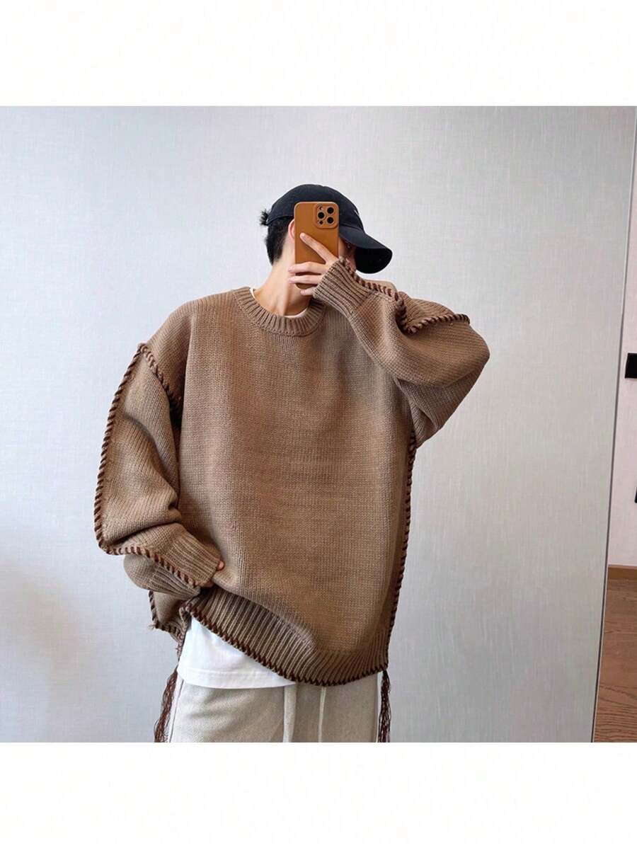 Handmade Heavy-Knit Men's Sweater In Autumn And Winter Couples Knitwear