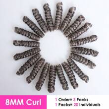 Hermosa 9Packs 180 Strands , Strands 10 Inch Short Grey Curly Crochet Hair For Women 8MM Gray Crochet Hair Braids Synthetic Braiding Hair Extensions For DIY Mohawk Afro Braided Wigs(Natural Black Mixed Grey) Free Installation Tools