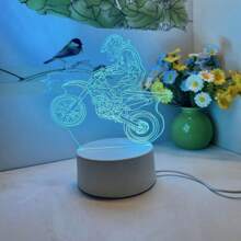 1pc Touchable 7-Color Motorcycle 3D Night Light - Room Decoration Stuff - Color Changing, Novelty Desk Decor With Motorcycle Theme For Bedroom, Birthday/Holiday Party Atmosphere Lamp, USB Powered - Touch 7 Colors - View 13