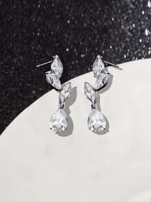 1 paar modieuze stijlvolle gouden tweekleurige gegalvaniseerde druppelvormige oorbellen voor dames, zomerse datingaccessoires
