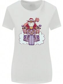 Payeah Biker Santa Christmas Motorcycle Motorbike 1 Pcs 220g Heavy Cotton T Shirt