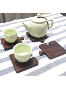 4-teiliges Küchenmöbel-Set, Retro Holz Puzzle Untersetzer für Zuhause, Isoliermatten, Barwiskey Untersetzer, Teetassen Untersetzer, Unterstellmatten, geeignet für Heim-Dekoration von Schreibtischen, Bars, Küchen, Outdoor Picknicks und Getränke, Cafés, alle Tischarten, Outdoor Kaffeetisch und coole Heim-Dekoration, Geschenkideen zum Vatertag, Vatertagsgeschenke und Sicherheitsgeschenke. - Verschiedenfarbig - Übersicht 13