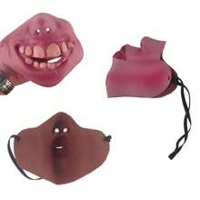 1pc Clown Face Mask, Funny Latex Half Face Mask With Big Teeth For April Fool's Day, Masquerade Ball, Party Gag Prop, Elastic Band Adjustable For All Adults - Multicolor - View 3