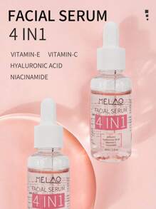 MELAO 四合一面部精华液，含透明质酸、烟酰胺、维生素 C、维生素 E，可抗衰老护肤 - 粉色 - 查看 10