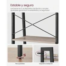 Estantería de Escalera, Estantería de 4 Niveles, para Salón, Dormitorio, Cocina, Oficina en Casa, Estilo Industrial, Marco de Acero, Marrón Rústico y Negro MLLS44XV1