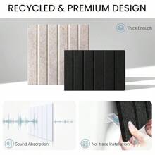 Large Cork Bulletin Board Alternative 36"X24", 6 Pack Felt CorkBoard Tiles For Office Wall With 50 Pushpins, Wall-Friendly Pin Board For Office Home School, Decorative & Noise Reduction, Beige - Beige - View 2