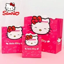Sanrio 1set/3pcs/4pcs Sanrio Hello Kitty Gift Bag Paper Bag Creative Gift Bag Birthday Party Gift Bag Gift Box Packaging Bag