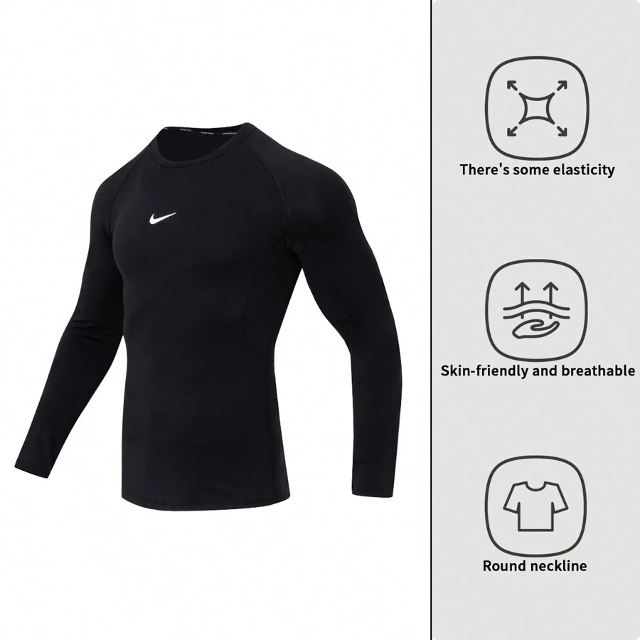 Nike Camiseta deportiva de compresión de secado rápido para hombres, jersey de baloncesto - Blanco y negro - Ver 1