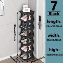 9-Tier Narrow Entrance Plastic Shoe Rack, Space Saving Freestanding Shoe Organizer For Closet, Hallway