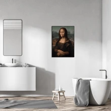 1pc,Mona Lisa - Funny Nose Wall Art,Vibrant And Fashionable Bathroom Parody Of Famous Paintings Decor Room - A - View 3