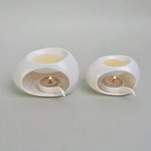 Eiförmiger Teekanne Wachskerzenhalter, Keramikkerzenhalter mit Griff Set, Heimdekoration, kreative Räucherschale, Duftölverteiler