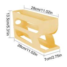 3 Layers Automatic Rolling Egg Holder Rack Fridge Egg Storage Box Container Kitchen Refrigerator Egg Dispenser Fridge Organizer - Yellow - View 1