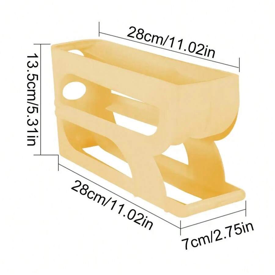 3 Layers Automatic Rolling Egg Holder Rack Fridge Egg Storage Box Container Kitchen Refrigerator Egg Dispenser Fridge Organizer - Yellow - View 1