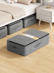 1PC 床底大容量灰色可见收纳袋 可折叠玩具收纳袋 搬家打包袋 橱柜季节性床上用品收纳袋 床底杂物收纳袋 居家收纳箱 浴室脏衣服收纳篮 可见居家分类衣物袋 - 深灰色 - 查看 10