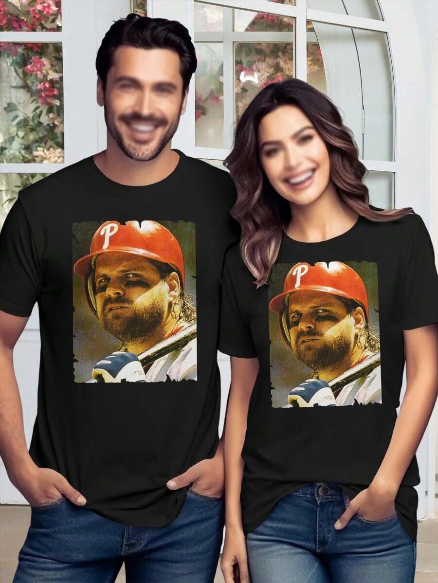 Women's John Kruk Philadelphia Phillies T-Shirt - Retro Baseball Tee Vintage Style 90s Fashion - Black - View 1