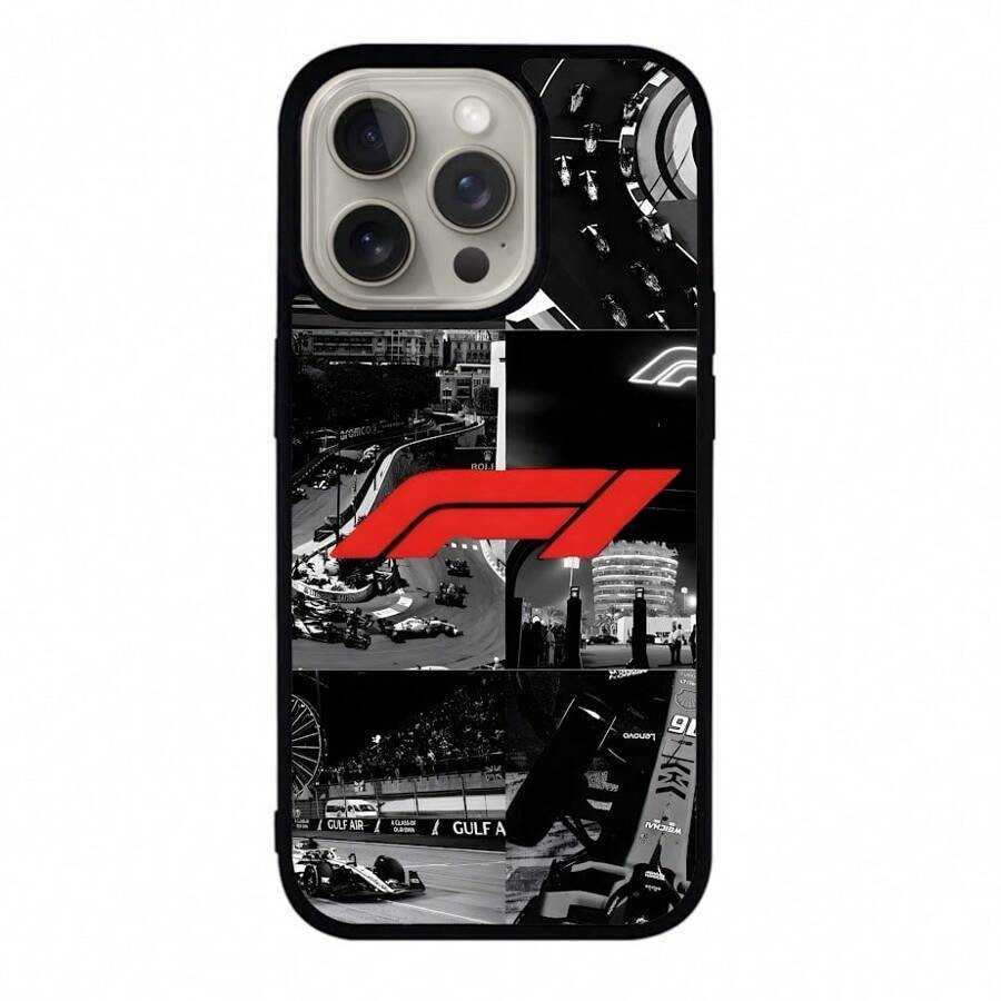 Funda para iPhone Genérico " Legacy" Logo F 1 con Escenas de Carreras - Negro - Ver 1