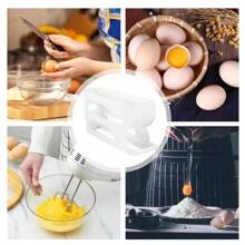 3 Layers Automatic Rolling Egg Holder Rack Fridge Egg Storage Box Container Kitchen Refrigerator Egg Dispenser Fridge Organizer - Yellow - View 6
