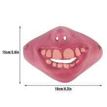 1pc Clown Face Mask, Funny Latex Half Face Mask With Big Teeth For April Fool's Day, Masquerade Ball, Party Gag Prop, Elastic Band Adjustable For All Adults - Multicolor - View 8