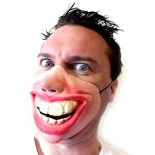 1pc Clown Face Mask, Funny Latex Half Face Mask With Big Teeth For April Fool's Day, Masquerade Ball, Party Gag Prop, Elastic Band Adjustable For All Adults - Multicolor - View 1