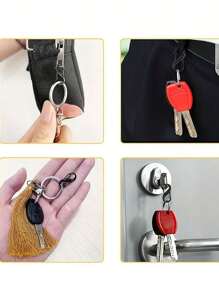 Double Small Carabiner, S-Shaped Carabiner Keychain Small Alloy Spring Hook Zipper Clip Suitable For Travel, Beach Bag Suitcase, Suitable For Pet Lock Pendant Fishing/Camping/Outdoor Zipper Lock Zipper Puller Replacement Connector Zipper Clip Anti-Theft School Supplies Teacher Gifts Back To School Teacher Accessories - Multicolor - View 3