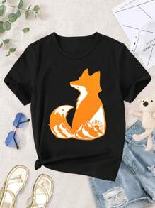 Fjallraven Fox Adventure Black T-Shirt For Women Stylish Comfortable Outdoor - Black - View 1