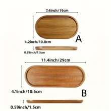 1/2/3 piezas Bandeja de madera de acacia, bandeja para desayuno, bandeja para comedor/cocina, bandeja para frutas, bandeja para café, bandeja para té, bandeja para aperitivos, pieza decorativa para la sala de estar, adecuada para hoteles, restaurantes, hogares, fiestas, Acción de Gracias, Navidad, Año Nuevo, bandeja multiusos para exteriores