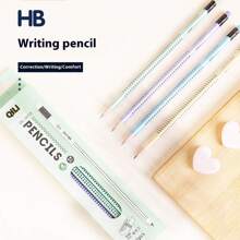 12pcs HB Pencils Set,With Sharpener Writing Pencil Study Practice Pre-Cut,Black, With Eraser Heads, HB Soft, Suitable For Office Use As Drawing, Writing, And Stationery Pencils - Includes A Pencil Sharpener Bonus,Back To School