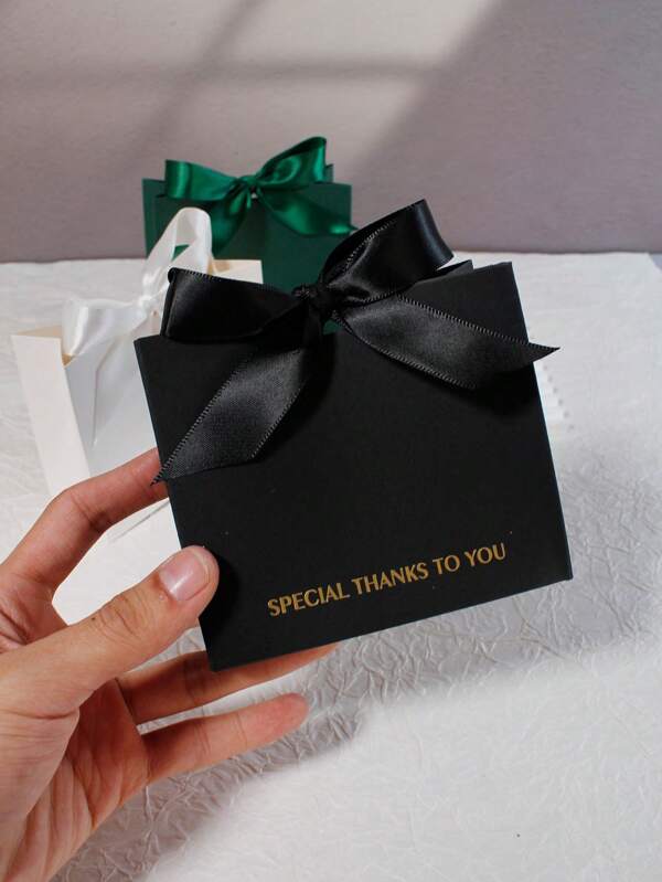 10pcs Mini Gift Boxes With Elegant "Special Thanks To You" Message, Perfect For Wedding Favors, Birthday Gifts, And Gratitude Presents, Available In Classic Black, Green, And White Colors, High-Quality Paper Material With Satin Ribbons For A Luxurious Touch, Ideal For Small Gift Wrapping And Thoughtful Packaging, For Mother's Day, Bridesmaid Gifts, Graduation Gifts, Birthday Gifts, Wedding Gifts, Birthday, Bride, Wedding