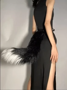 1pc Elegant & Cute Fluffy Fox Tail Accessory, Adjustable, Cosplay Costume Prop, Suitable For Bar/Club Party, Photoshoot, Stage Performance, Ideal Gift Halloween - Multicolor - View 1