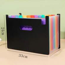 Expanding File Folder 12 Pockets A4 Size Filing Folder Organizer Large Capacity Portable AccordianFile Box For Classroom Office