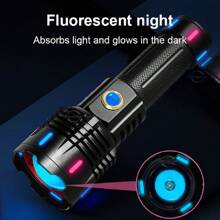 8000000LM Super Powerful Flashlight 800W Rechargeable Torch Light 3500 Meters High Power LED Flashlights Waterptoof Lantern - Black - View 7