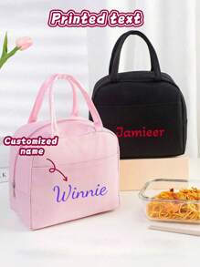 Customized Lunch Bag, Thickened Aluminum Foil Simple Handheld Bento Cooler Bag, Includes Tableware And Lunch Box, Simple Large Capacity Work/School Waterproof Oil-Proof Lunch Box Bag, Suitable For Daily Use, Can Be Used As A Gift