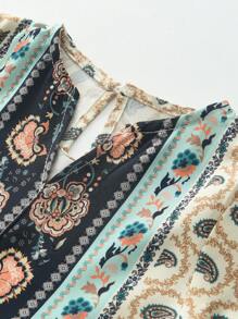 Váy chắp vá họa tiết Paisley thanh lịch cho bé gái kèm túi cho mùa hè - Màu vàng - Xem 4