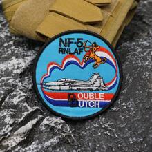 Embroidered Patch With Merrow Border, Sewable Applique And Label For Clothing And Backpack Accessories - Black and White - View 13