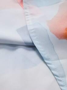 休闲男士短袖衬衫，黄蓝格子，夏季度假男士服装 - 藍白色 - 查看 6