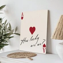 Tranh treo tường bằng vải bố có khung, trang trí tường chủ đề Dopamine, hình lá bài A thời trang, "Chúng ta may mắn đến mức nào?", tranh treo tường hình lá bài A, hình lá bài Át Bích cổ điển, tranh phong cách sinh viên, trang trí phòng ký túc xá. - Nhiều màu - Xem 8