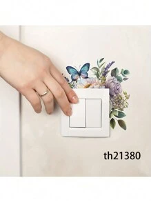 2 件简约素描花卉图案灯开关贴纸，牡丹玫瑰叶灯开关贴花插座装饰，自粘开关装饰贴花用于家居装饰，贴纸，墙贴花，乙烯基贴花，春季装饰品让您的家焕然一新，节日装饰贴纸礼物生日毕业 - 彩色 - 查看 24