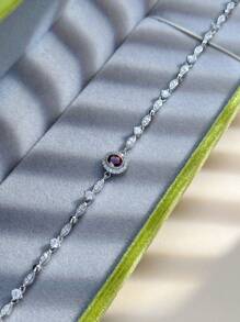 1 pieza Pulsera de mujer de plata 925 con piedras naturales, regalo para compromiso, boda, fiesta, uso diario, Día de San Valentín, piedra natal