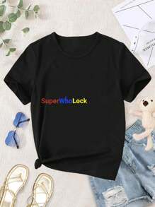 Women's SuperWhoLock Fandom Survivor T-Shirt Unique Cute Funny Graphic Tees - Black - View 1
