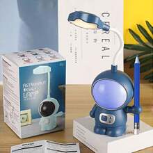 Multifunction LED Desk Lamp For Kids, Astronaut USB Night Light, With Pencil Sharpener, 2 Lighting Modes, Suitable For Study And Work - Blue - View 7