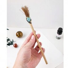 5pcs Creative Products Natural Crystal Magic Broom Pencil Handmade DIY Witch Halloween Energy Gem Children's School Supplies - Magic Broom Pencil - View 9