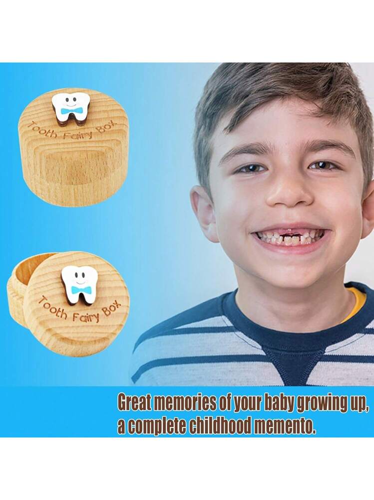 Giantree Scatola Portadenti In Legno Per Ragazzi – Intaglio 3D A Forma Di Dente – Regalo Per Primi Dentini