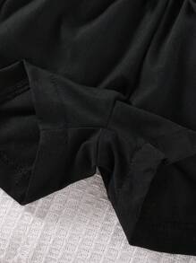 Summer New Baby Girls Casual Bow Shorts In Black And White - Black - View 5