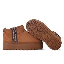 READY SALTED Women's Suede Boots Women's Outdoor Non-Slip Boots Women's Casual Comfort Boots Women's Winter Warm Snow Boots - Tan - View 6