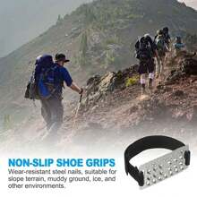 1 件不锈钢 26 齿冬季户外冰爪、雪鞋钉、防滑冰爪，适合在冰冷地面上徒步旅行 - 如圖 - 查看 2