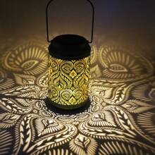 1pc Solar Powered Tree-Patterned Lantern, Outdoor Waterproof Vintage Metal LED Large Tree Decorative Light, Solar Garden Yard Lawn Lamp For Garden Decoration, Patio, Porch And Lawn Lighting, Eid Decoration