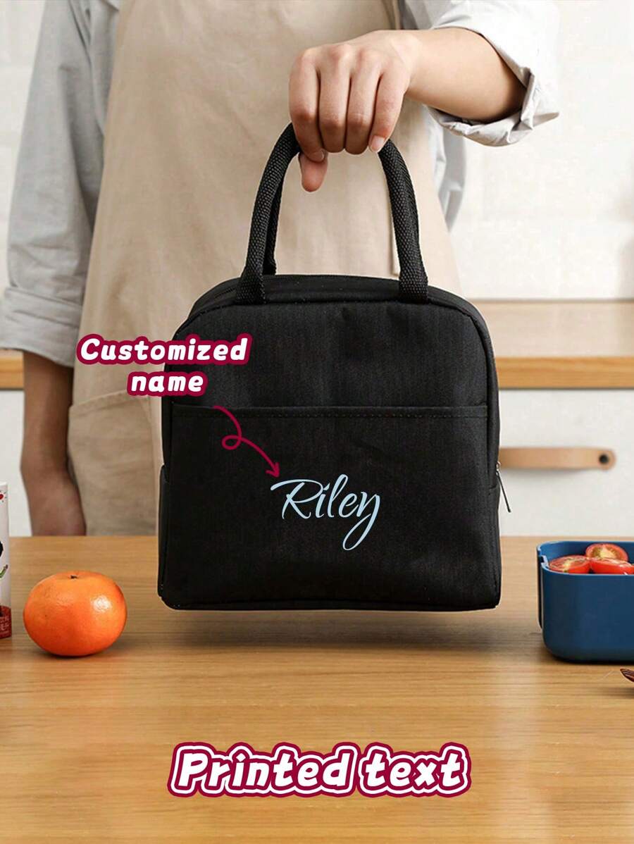 Customized Lunch Bag, Thickened Aluminum Foil Simple Handheld Bento Cooler Bag, Includes Tableware And Lunch Box, Simple Large Capacity Work/School Waterproof Oil-Proof Lunch Box Bag, Suitable For Daily Use, Can Be Used As A Gift