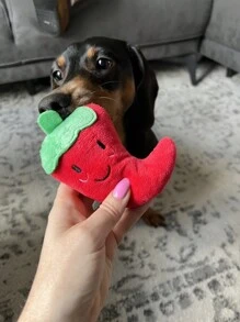 辣椒形寵物發聲玩具寵物吱吱聲玩具辣椒形狗玩玩具狗互動玩具 - 彩色 - 查看 4